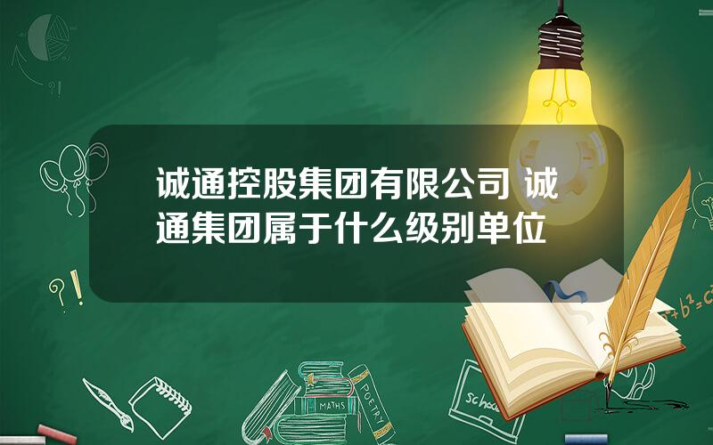 诚通控股集团有限公司 诚通集团属于什么级别单位